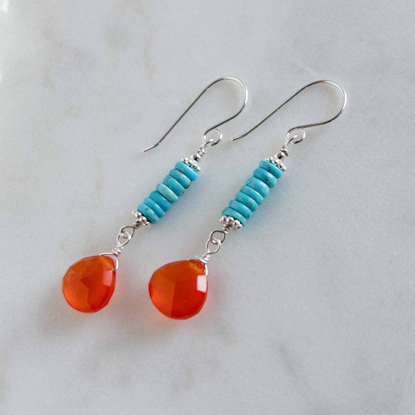 Carnelian and Turquoise Earrings