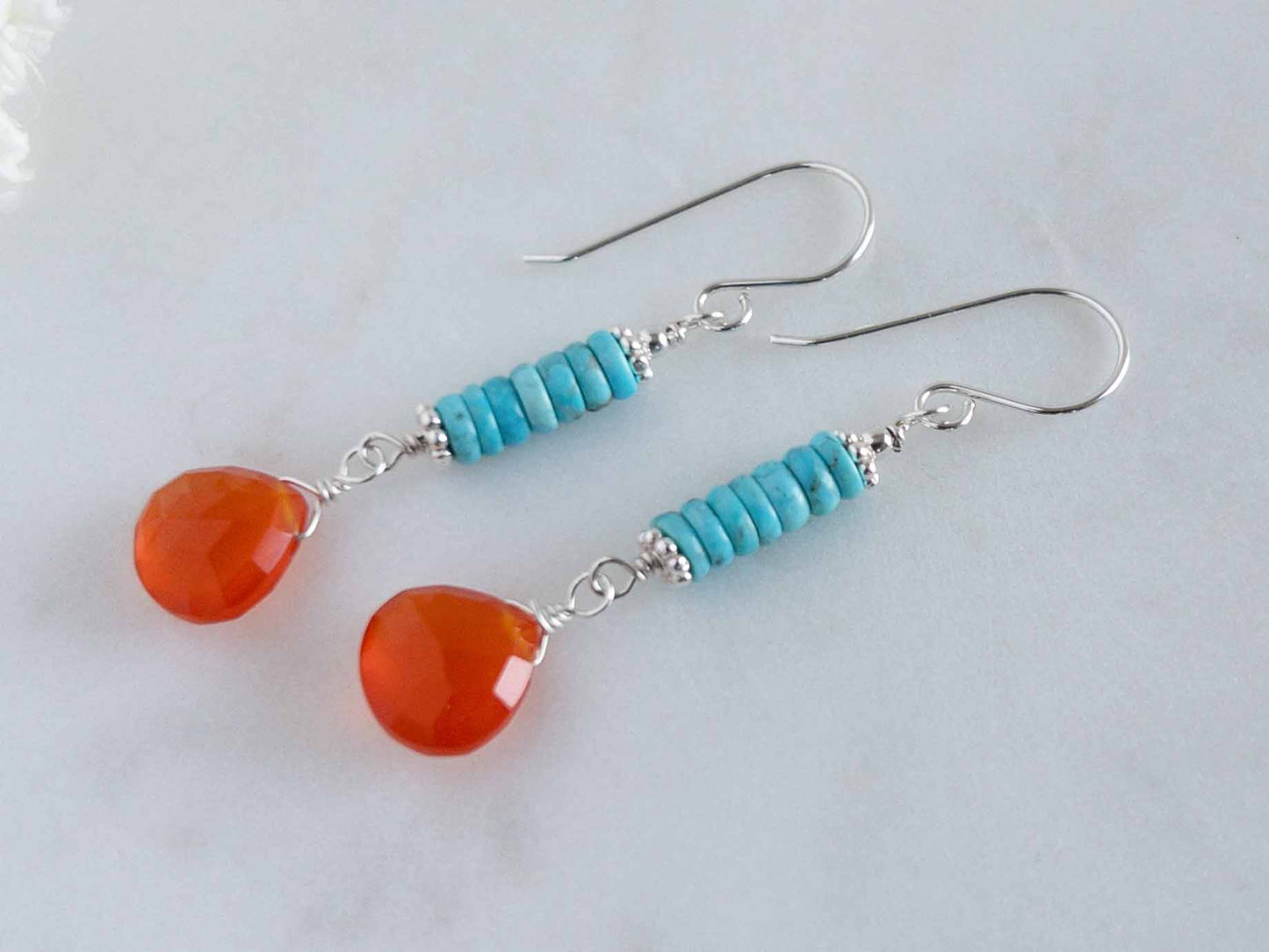 Carnelian and Turquoise Earrings
