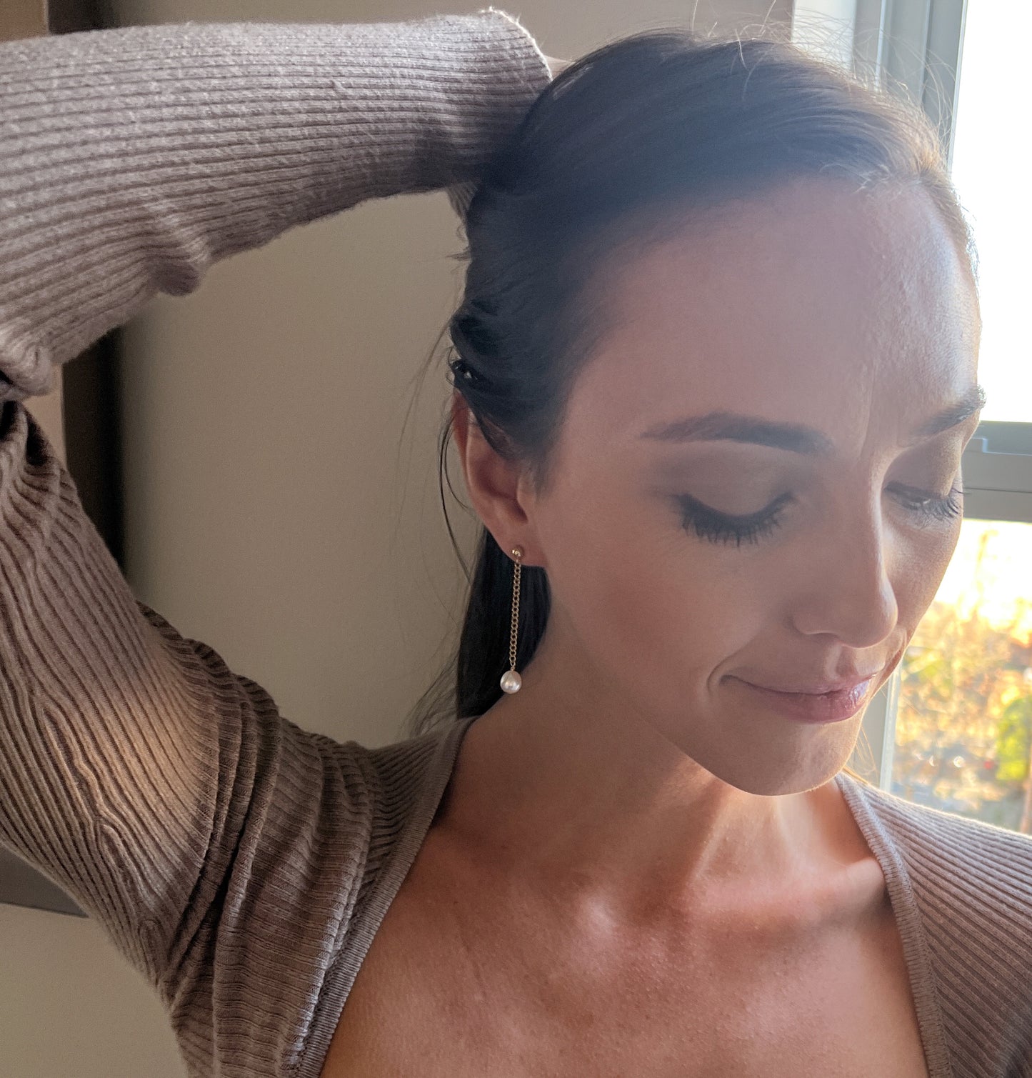Nicola Pearl Earrings Dangle