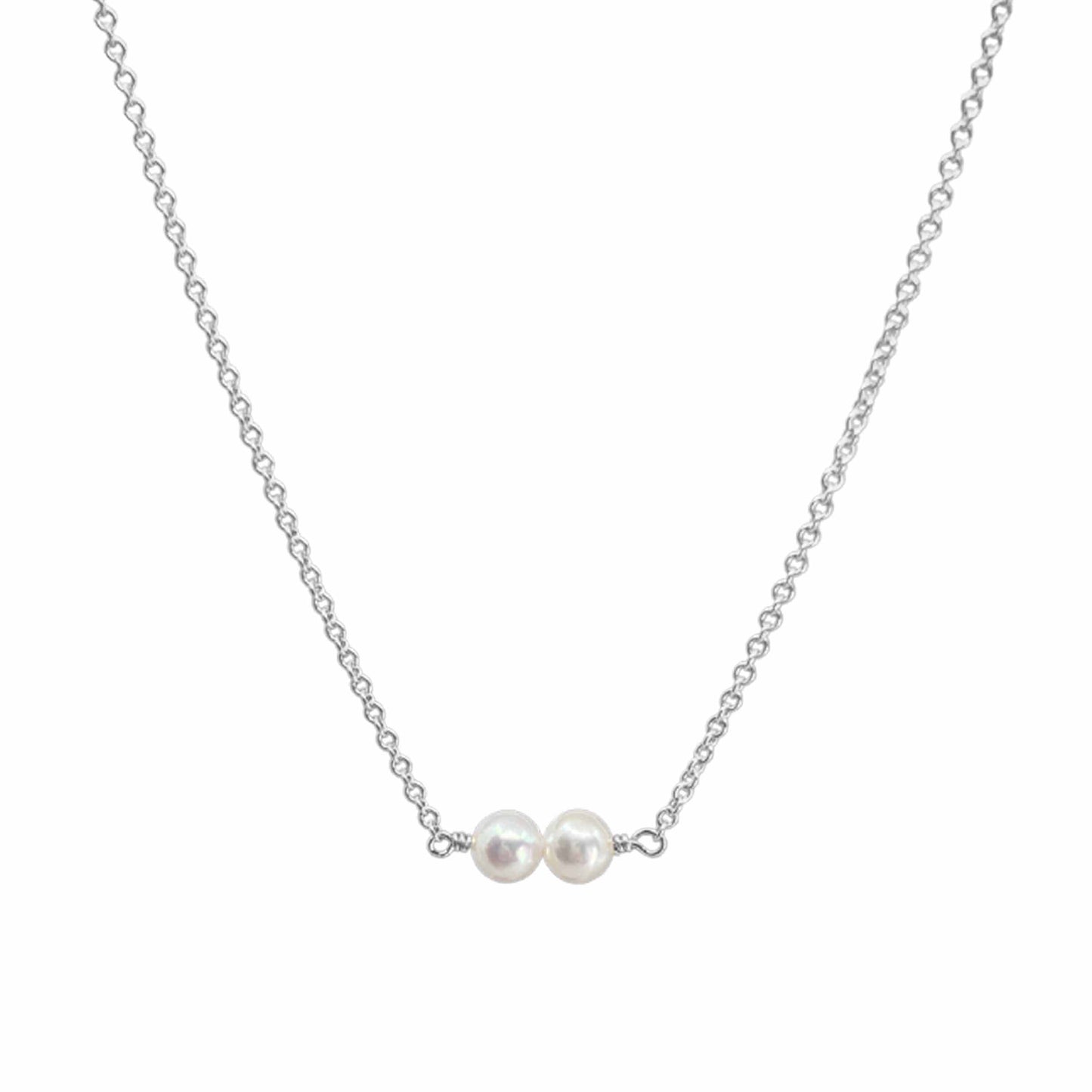 sterling silver two pearls on Lucia Add A Pearl Necklace