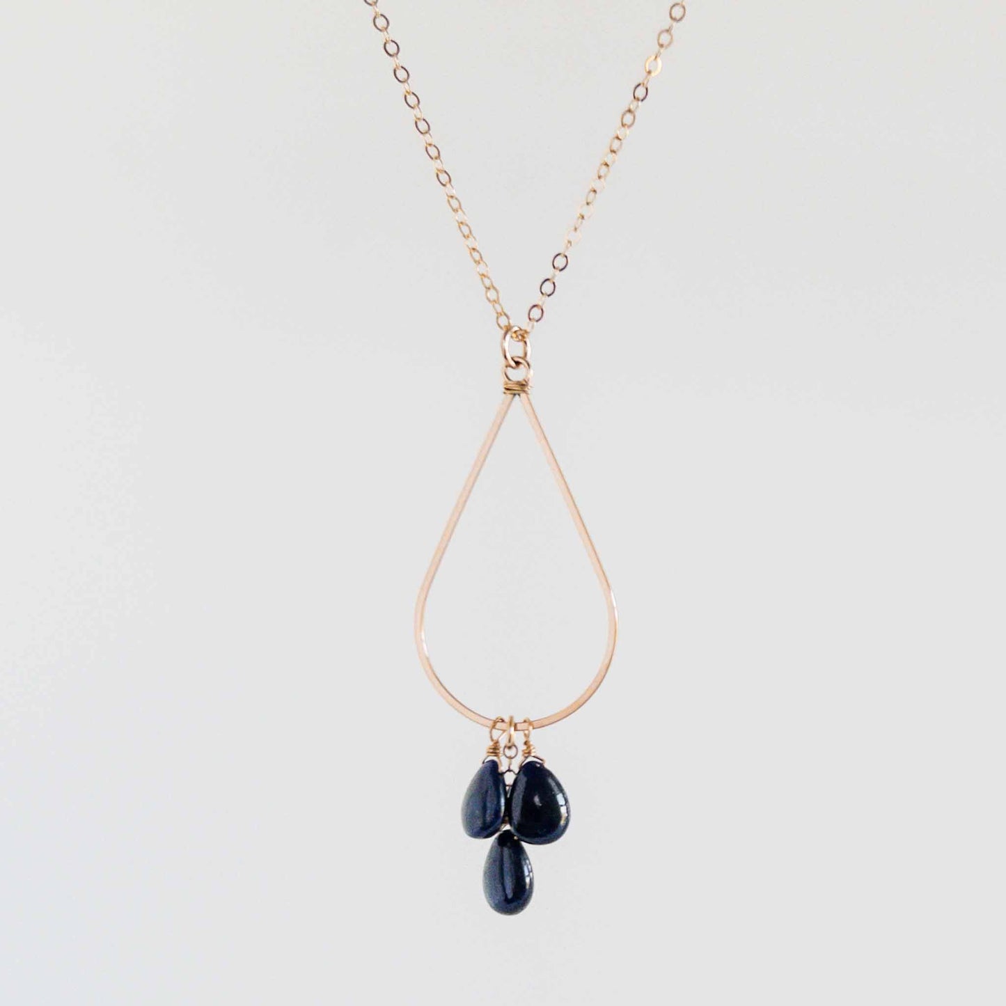 Sapphire Trio Teardrop Necklace