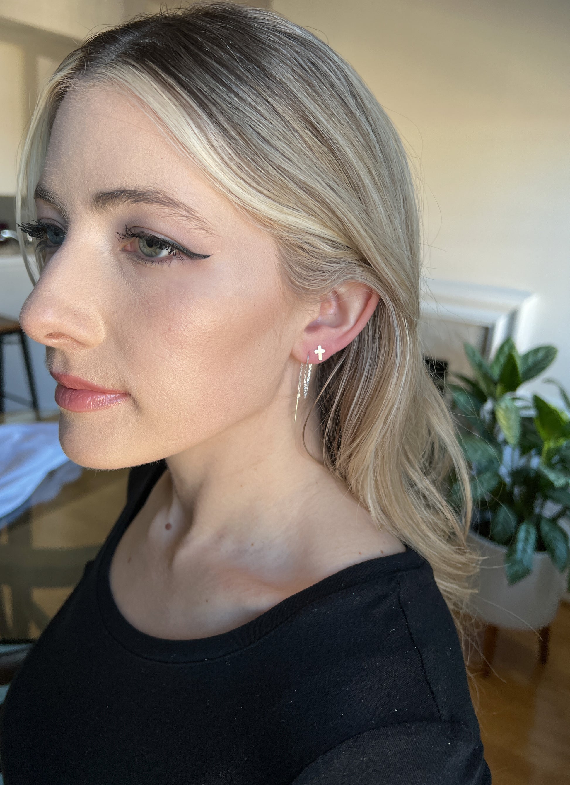 double earrings for two hole ear piercings