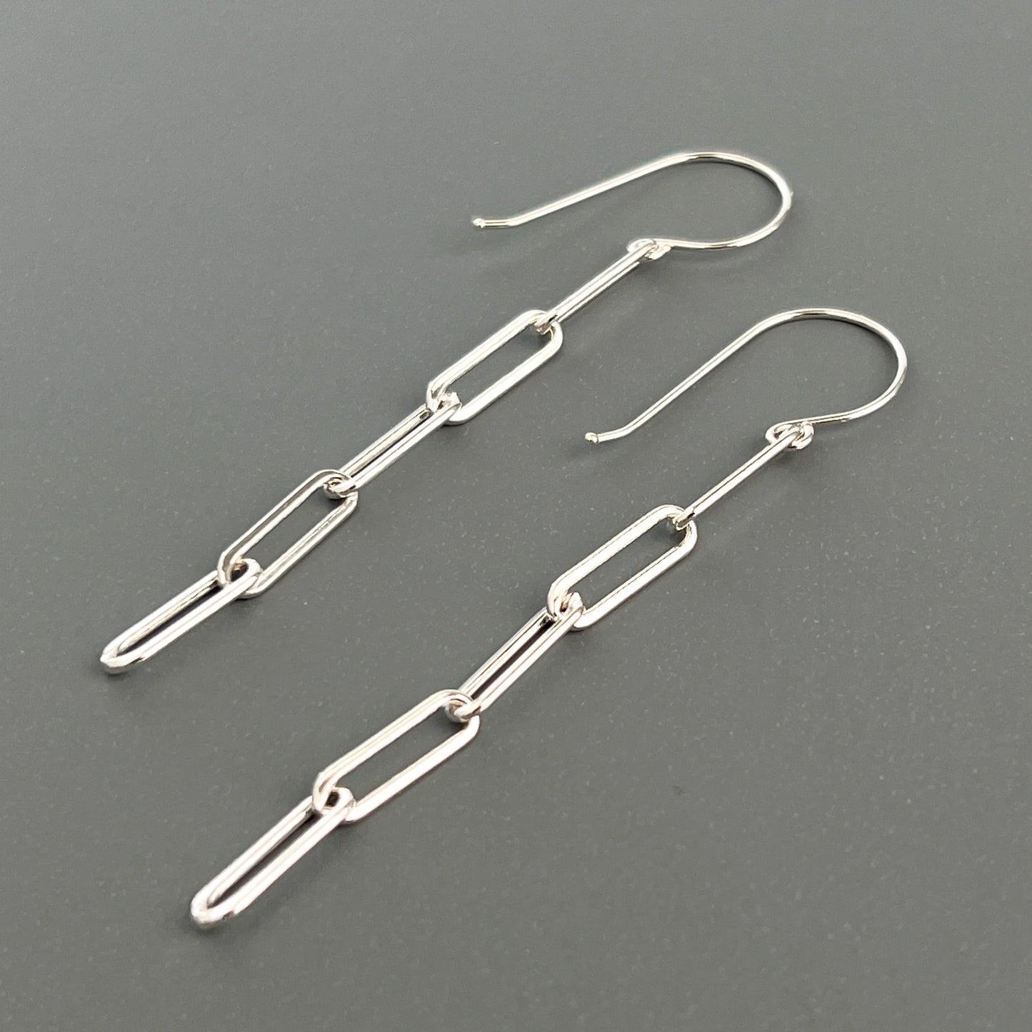 Gold Paperclip Chain Link Earrings