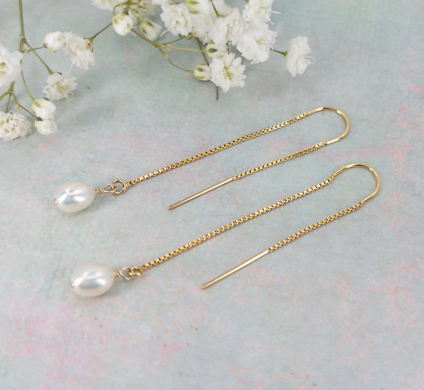 Rosa Pearl Chain Earrings