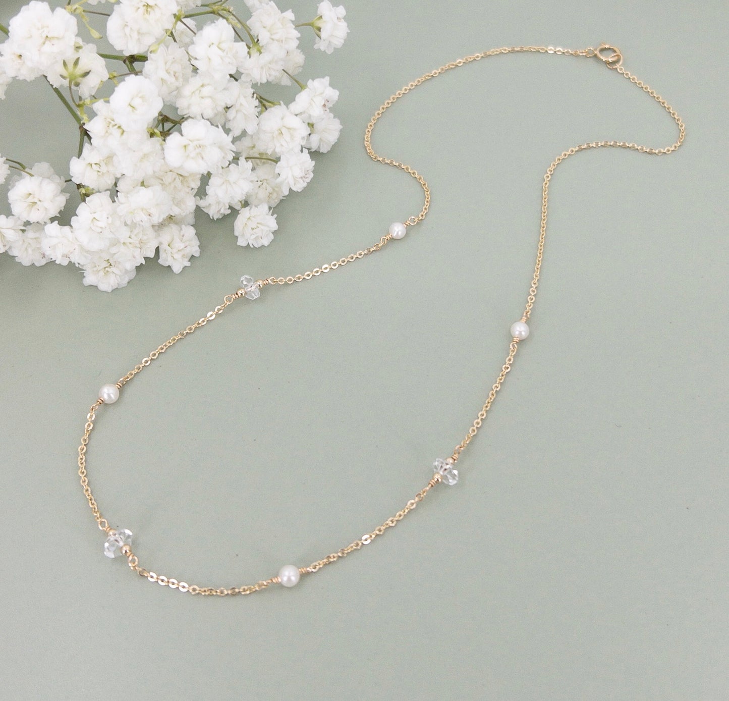 Gigi Gemstone Pearl Necklace