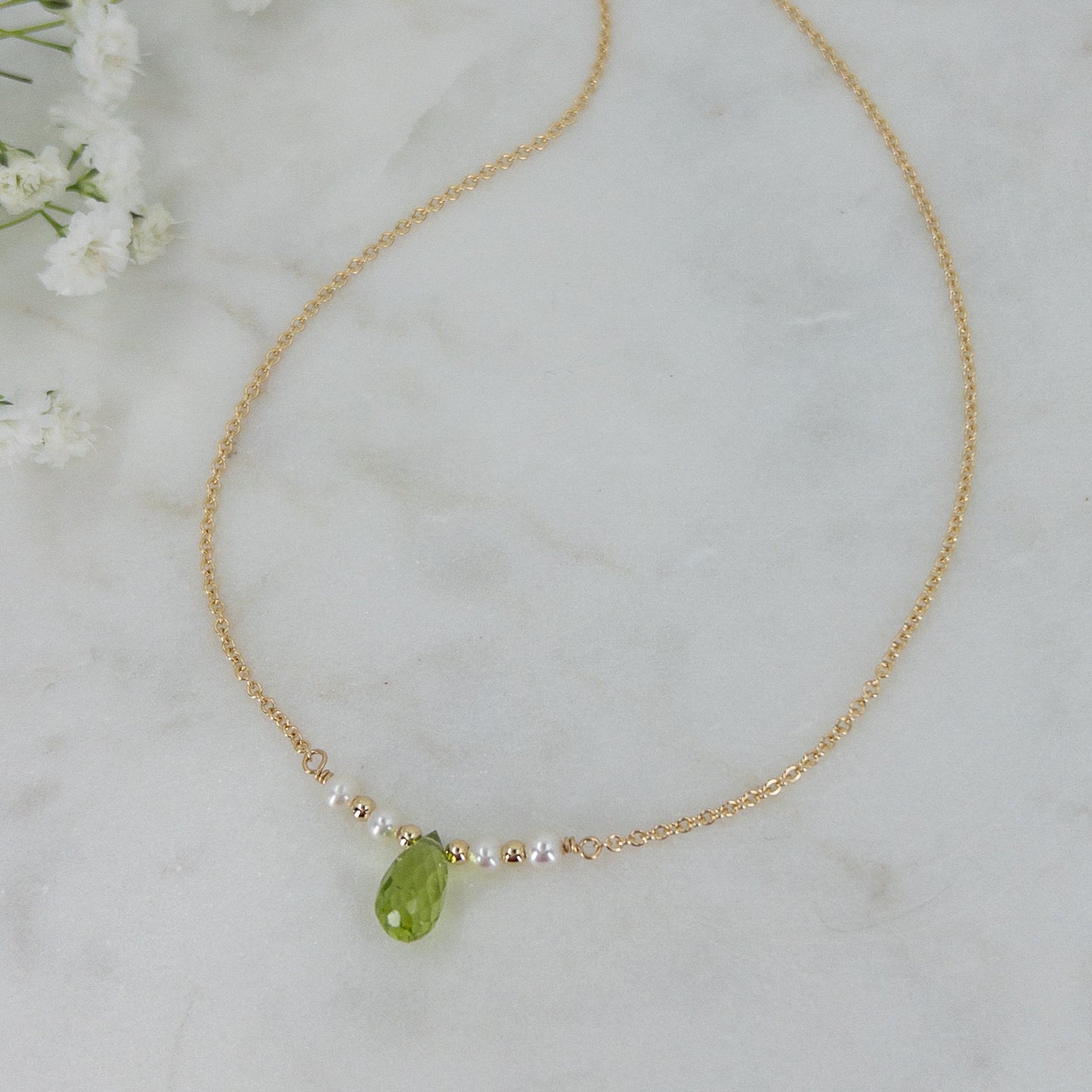Dainty Peridot Necklace