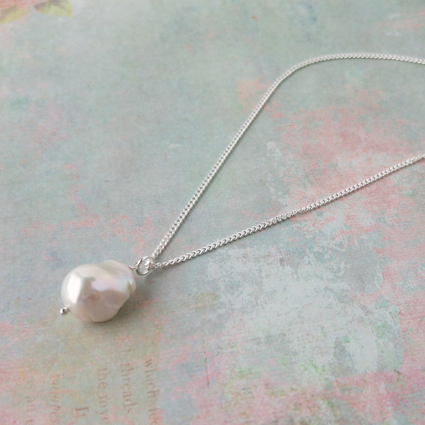 sterling silver large pearl pendant