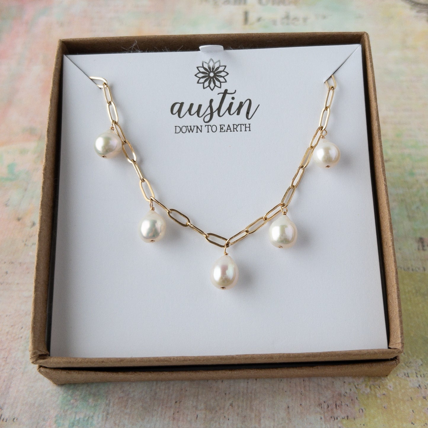 Vivara Baroque Pearl Charm Necklace