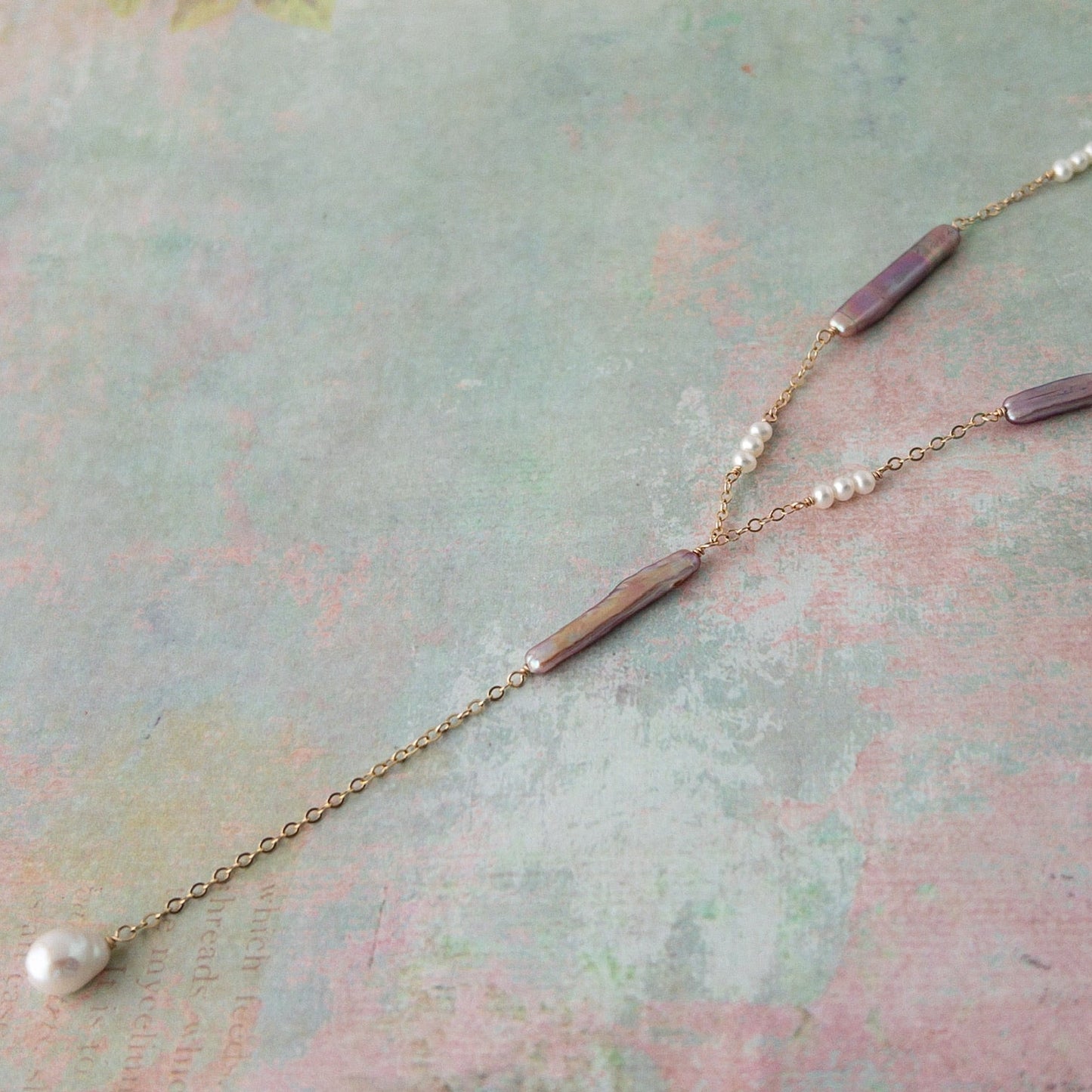 Vivara Pearl Lariat Necklace