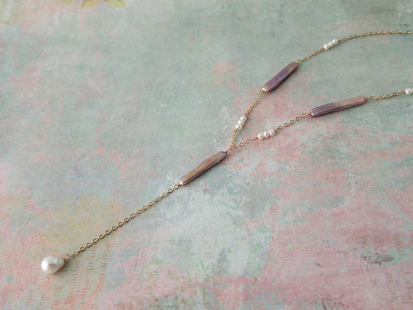 Vivara Pearl Lariat Necklace