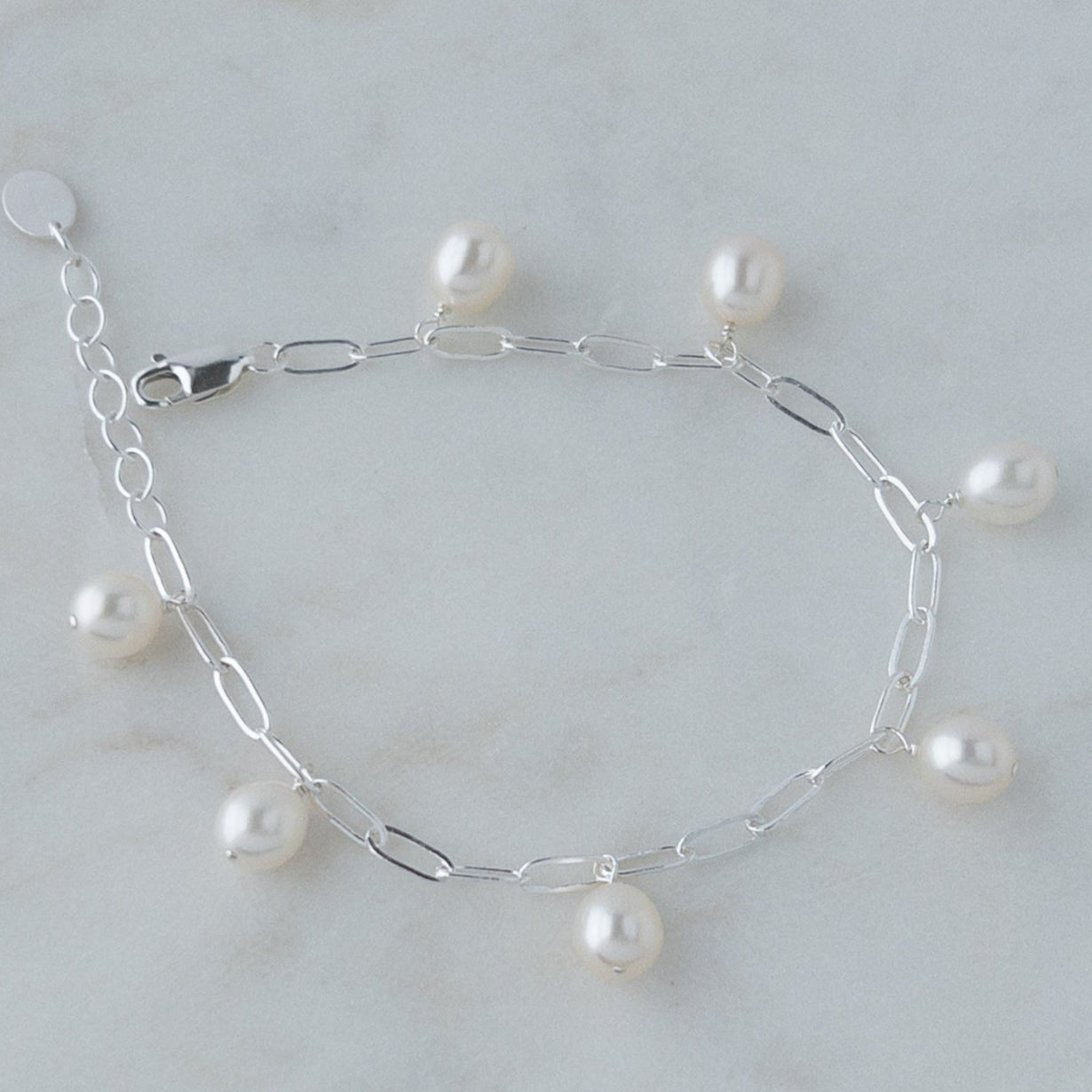 Nicola Dangle Pearl Bracelet with freshwater pearls