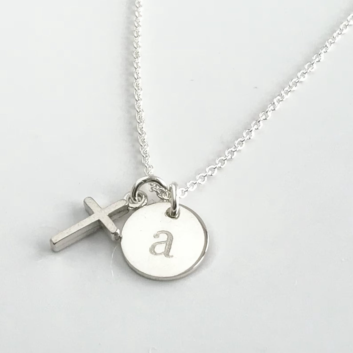 Personalized Silver Cross Necklace