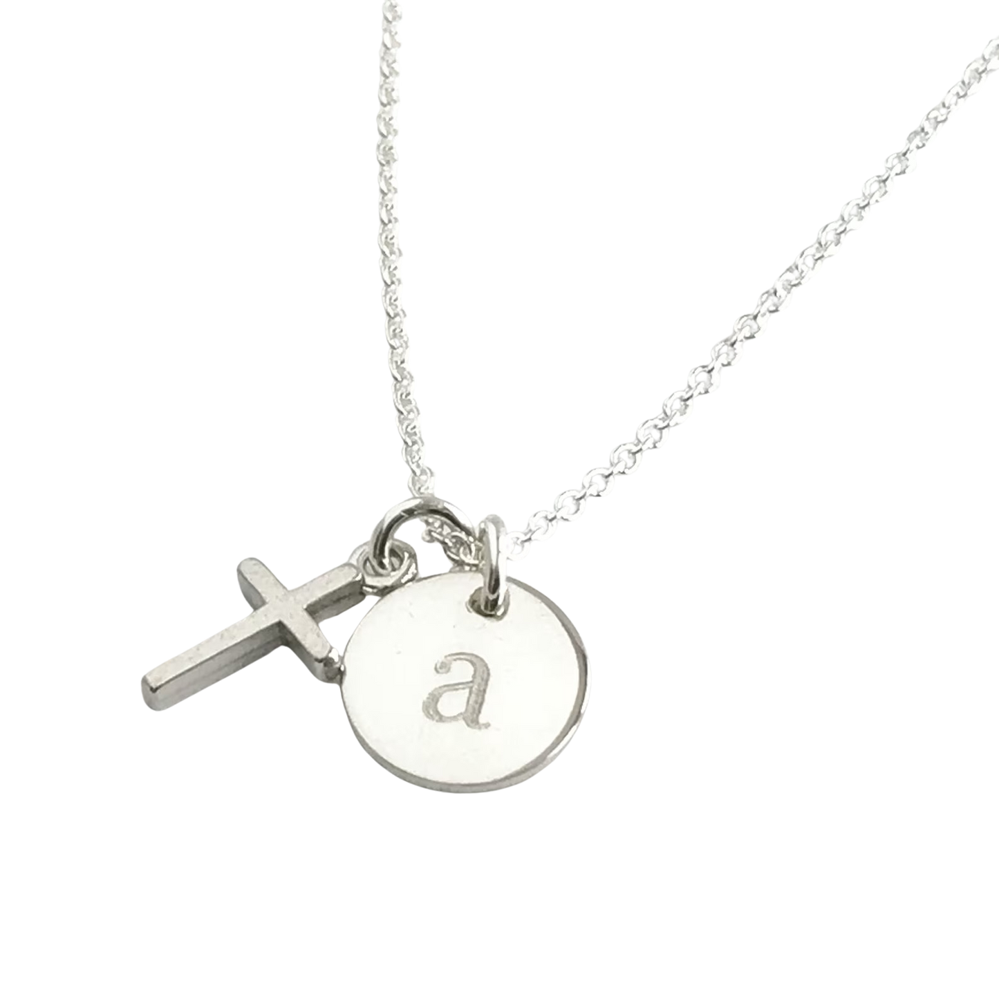 Personalized Silver Cross Necklace