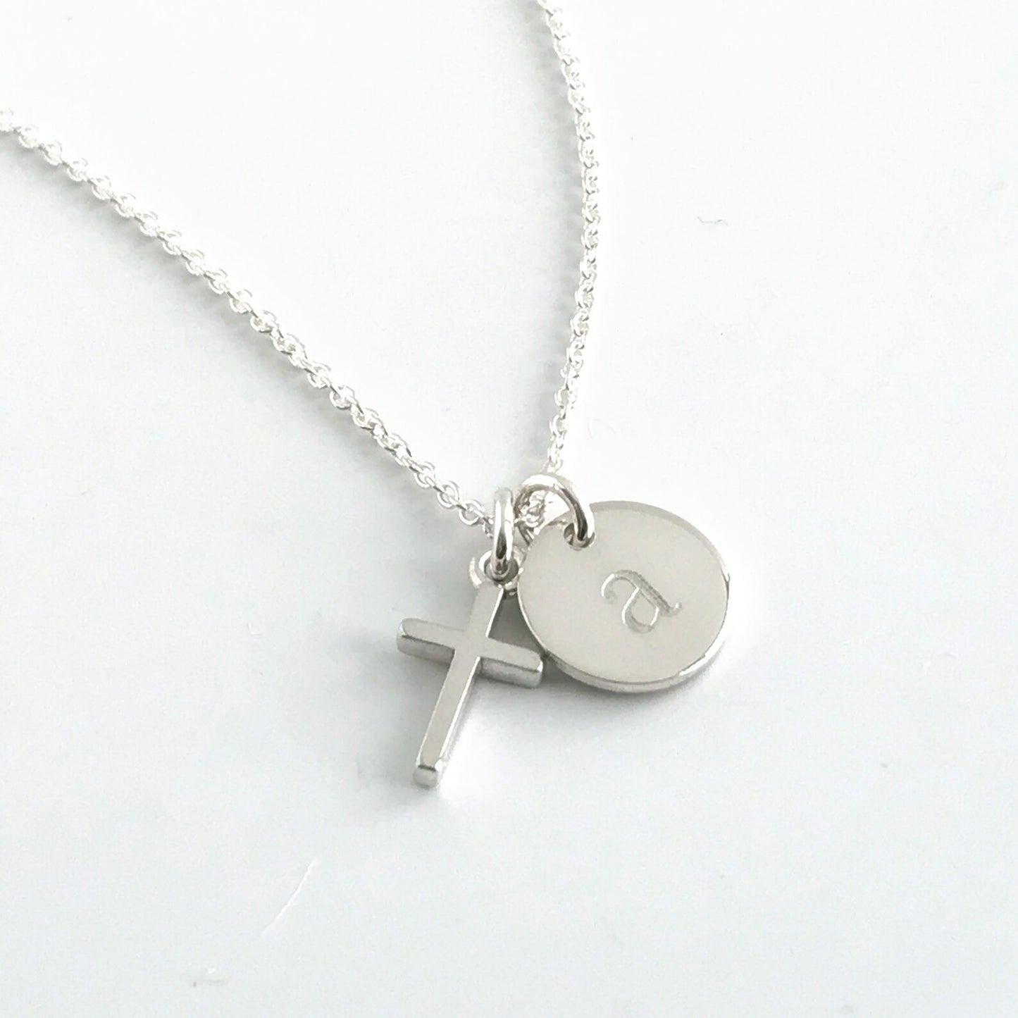 Personalized Silver Cross Necklace