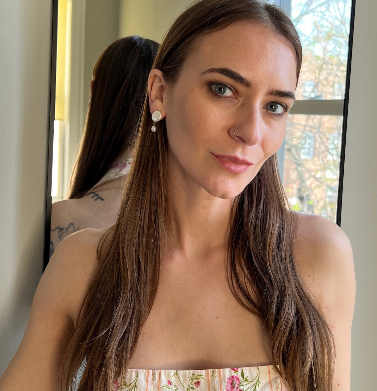 Coin Pearl Dangle Earrings