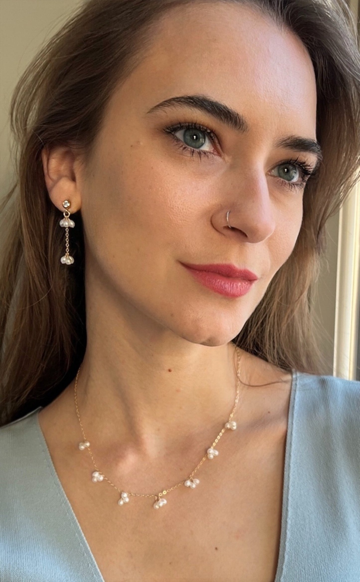 Rosa Triple Pearl Necklace