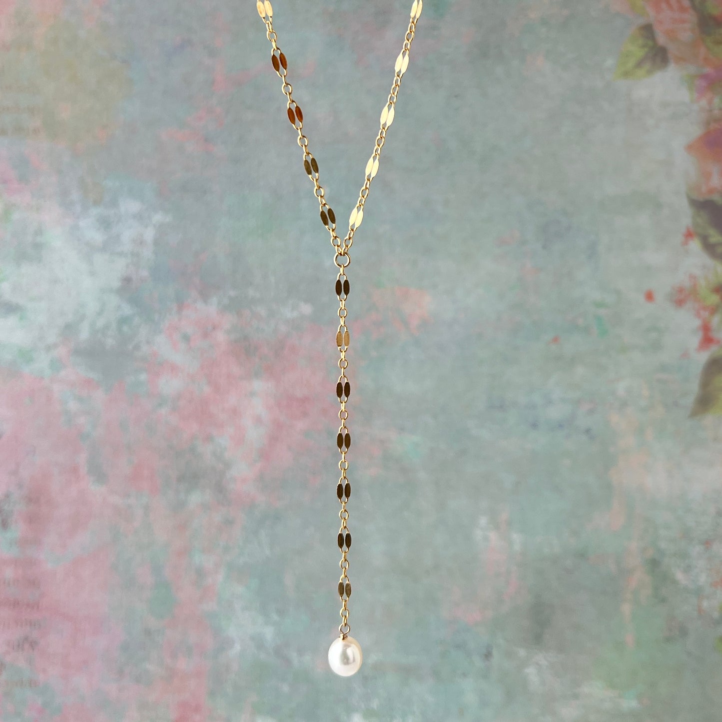 Isabella Pearl Lariat Necklace
