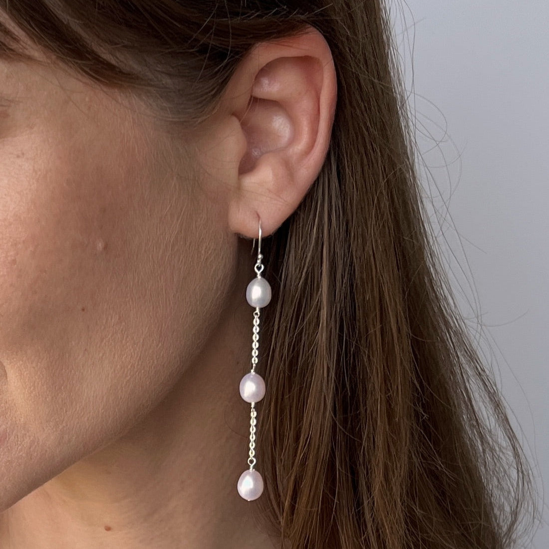 sterling silver long dangle earrings