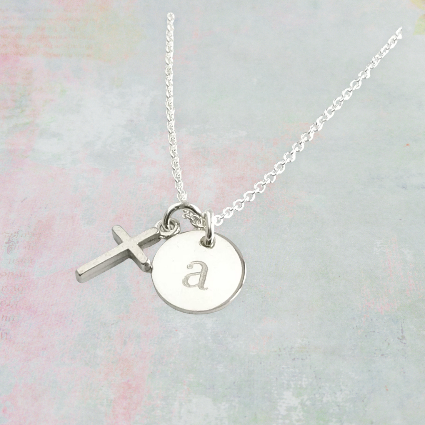 Personalized Silver Cross Necklace