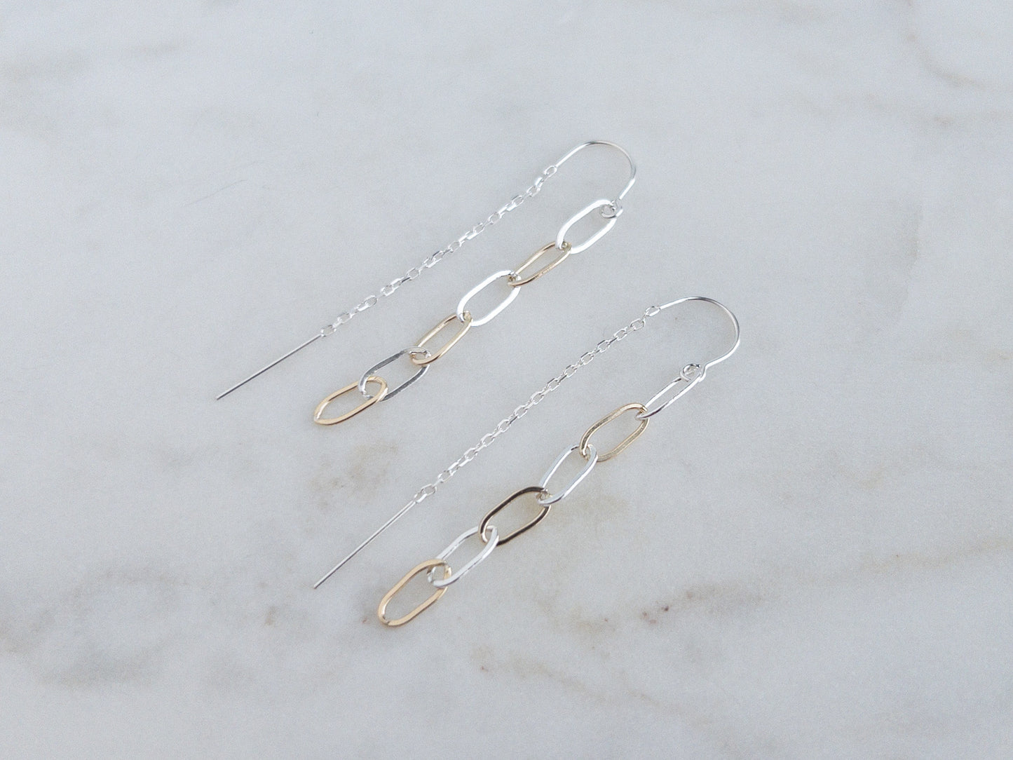 Mixed Metal Threader Earrings for Women