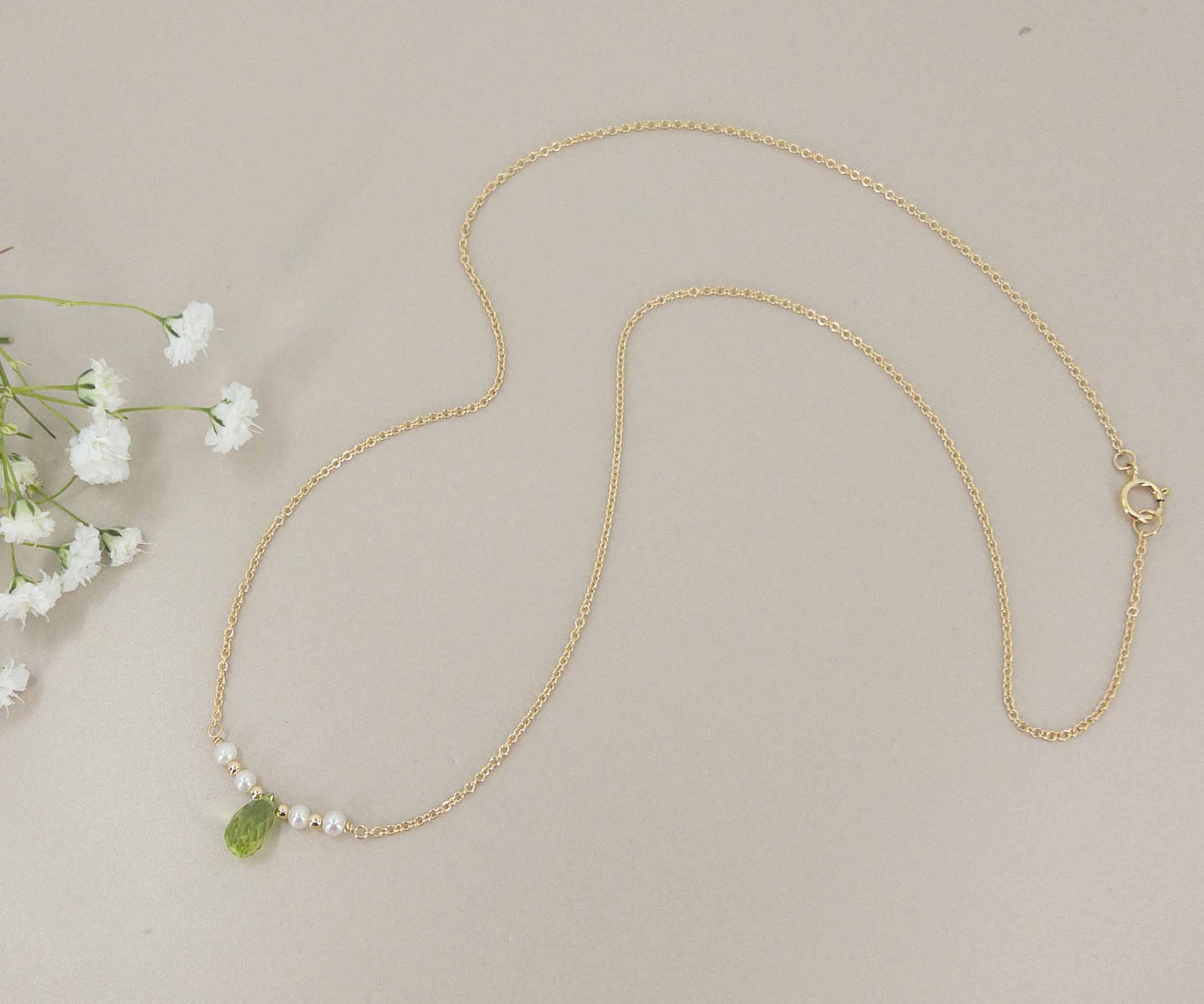 Dainty Peridot Necklace