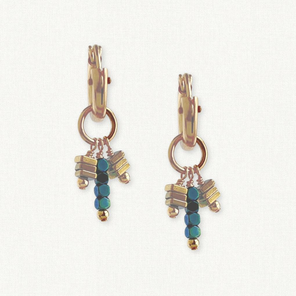 Pyrite Confetti Huggie Hoop Earrings