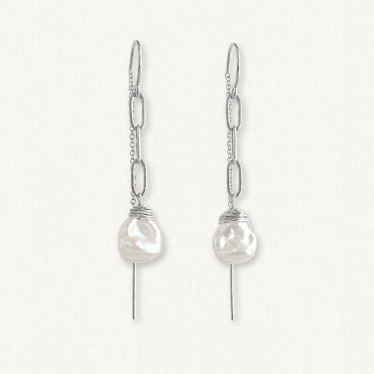 Keshi Pearl Threader Earrings