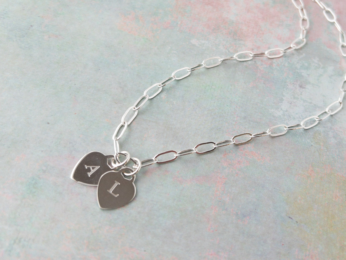Heart Initial Charm Necklace