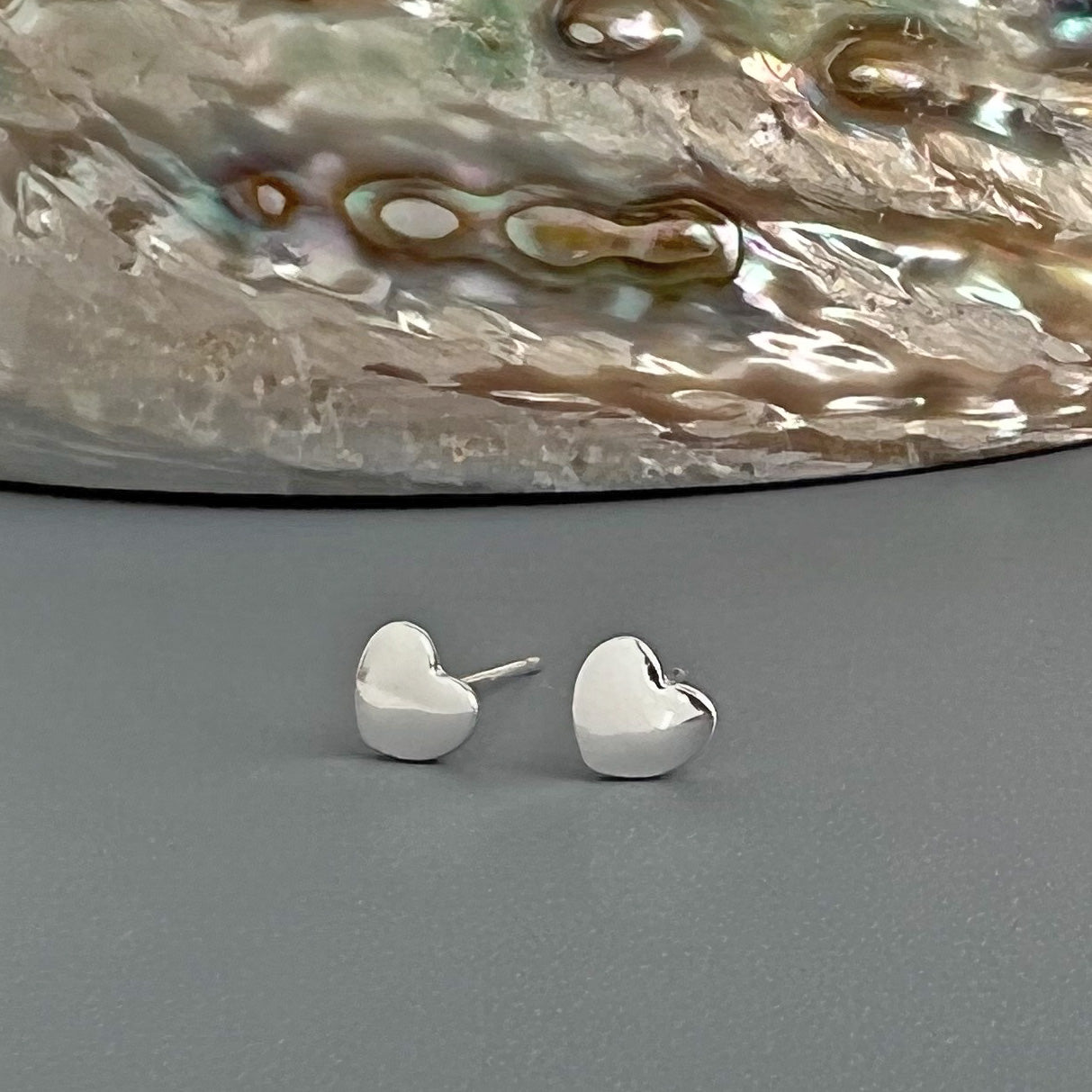 Sterling Silver Heart Stud Earrings