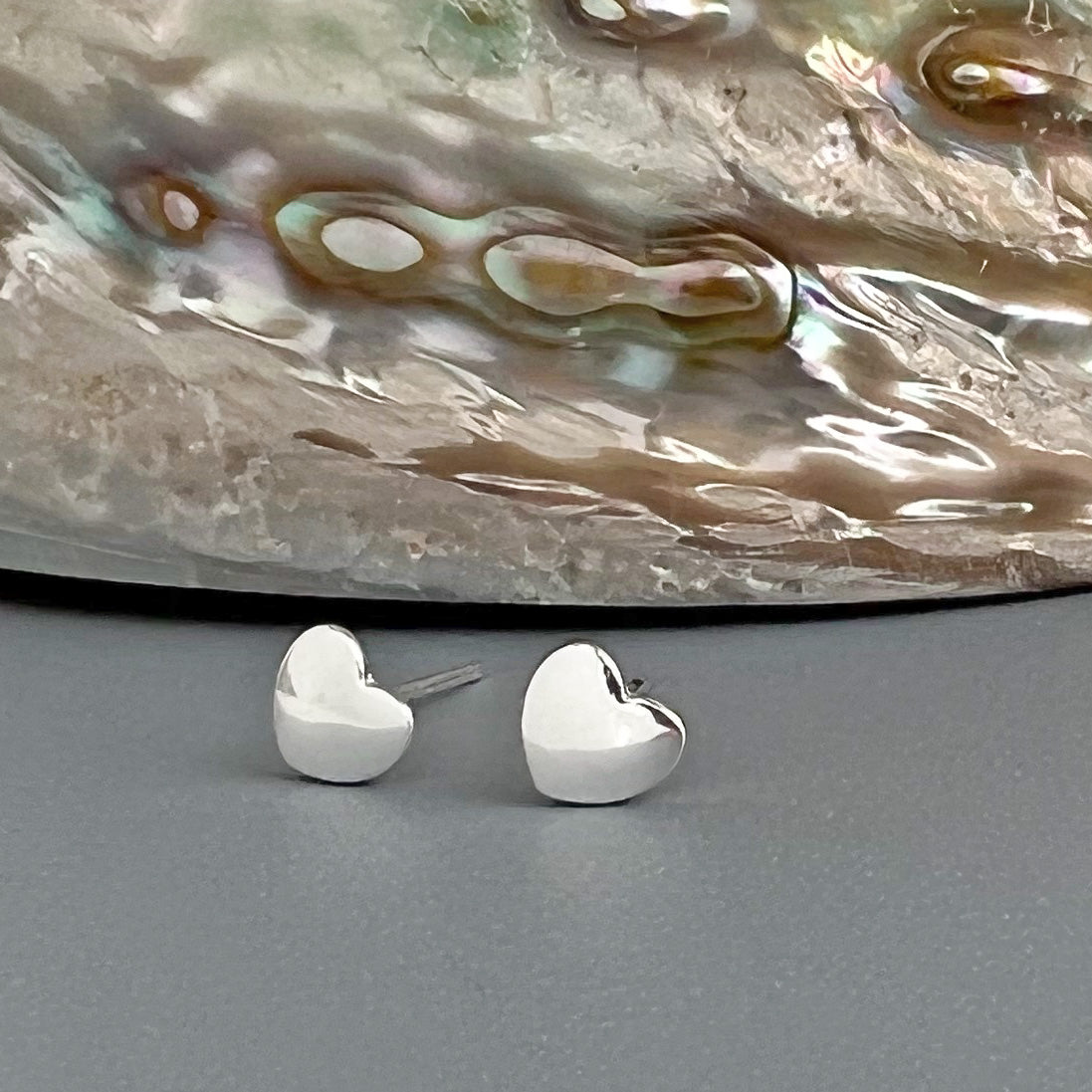 silver heart earrings