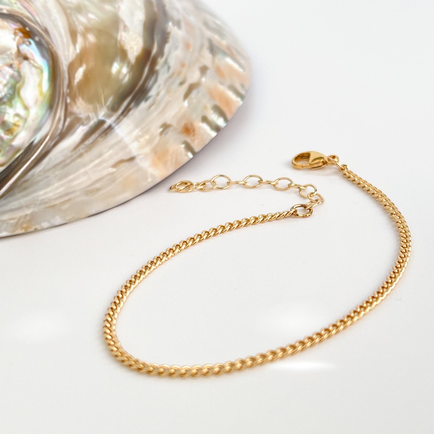 Curb Chain Bracelet - Thin Gold Bracelet
