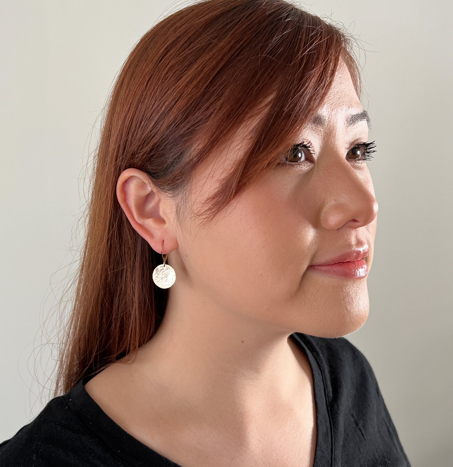 Hammered Silver Earrings - Lever Back Earrings