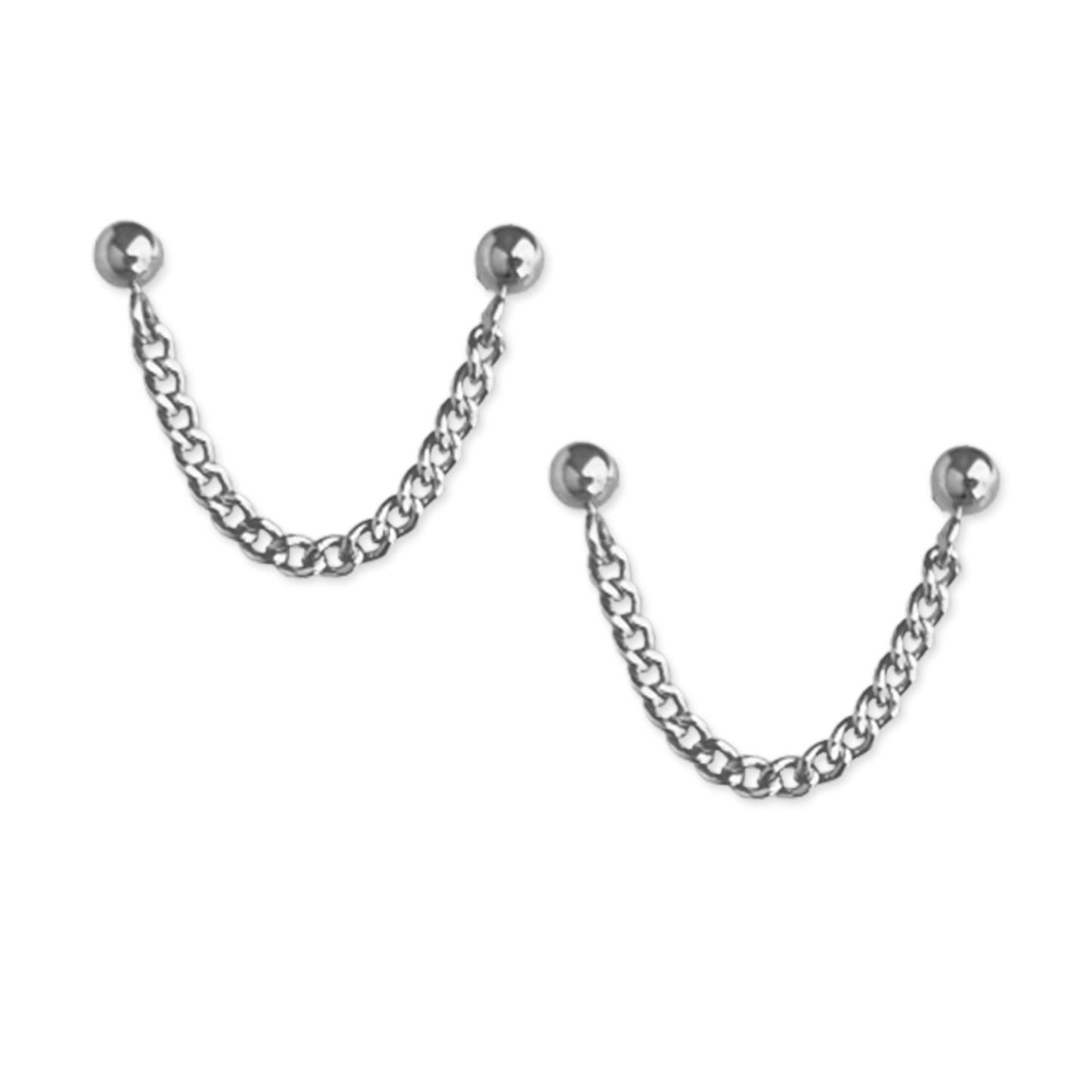 sterling silver chain earrings for two holes