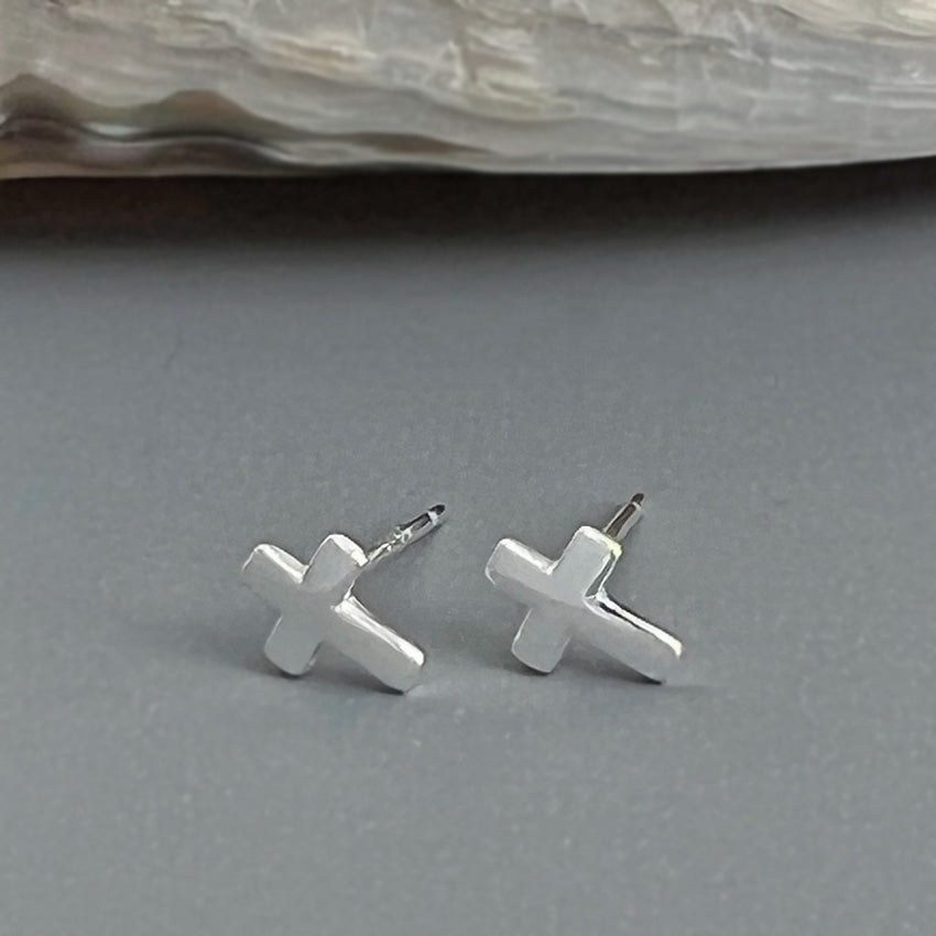 Sterling Silver Cross Earrings
