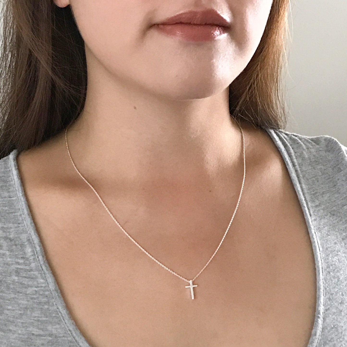 Sterling Silver Tiny Cross Necklace