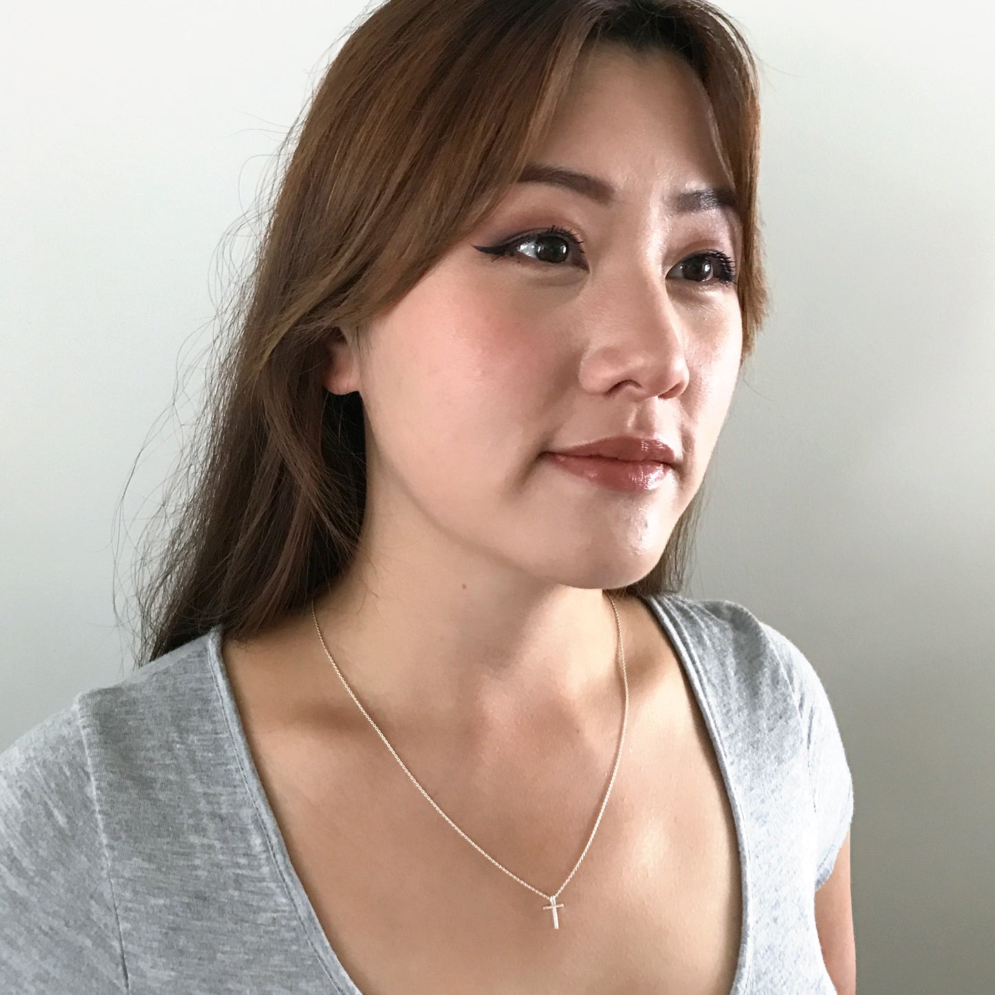 Sterling Silver Tiny Cross Necklace