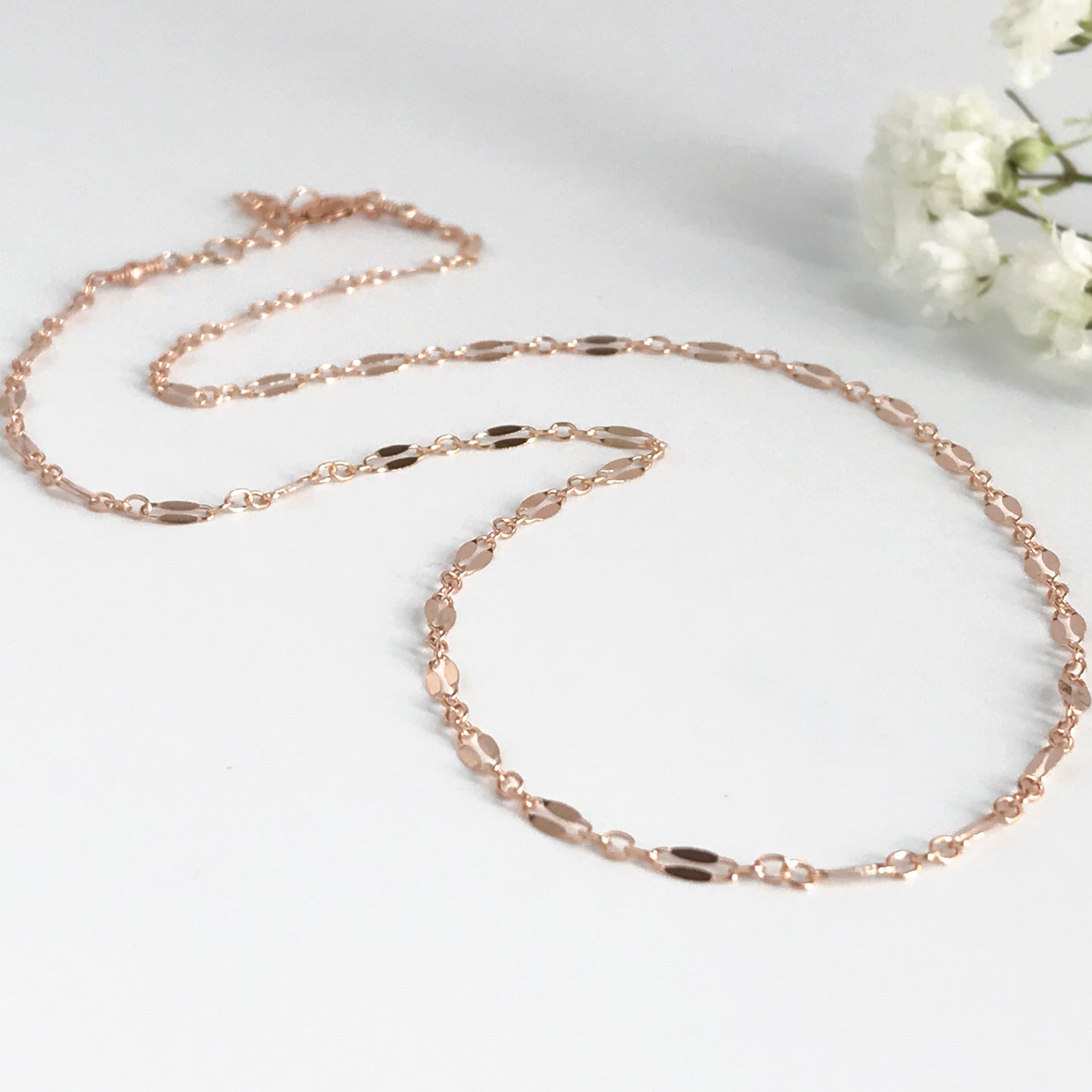 14k rose gold filled lace chain choker necklace