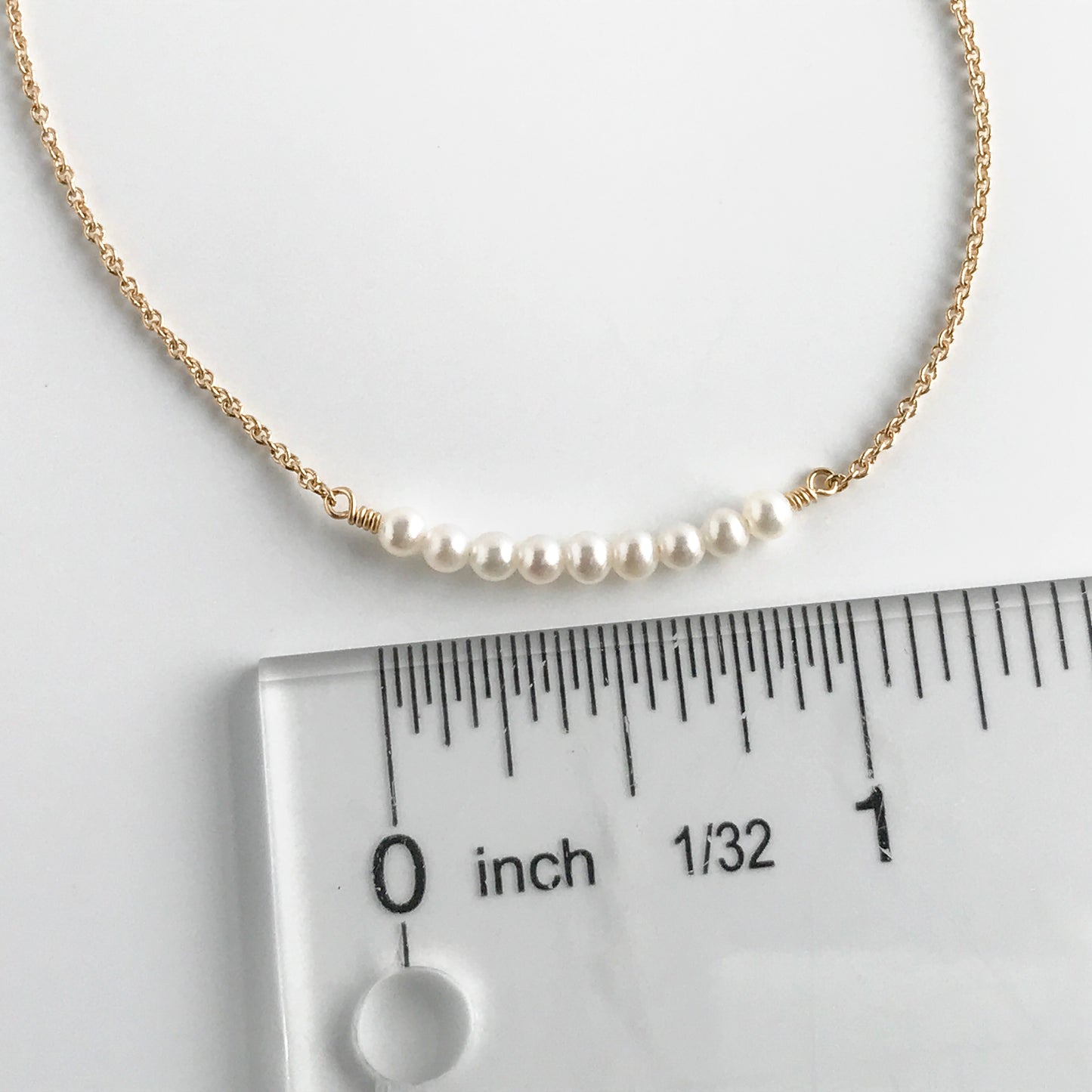 Tiny Pearl Bar Necklace