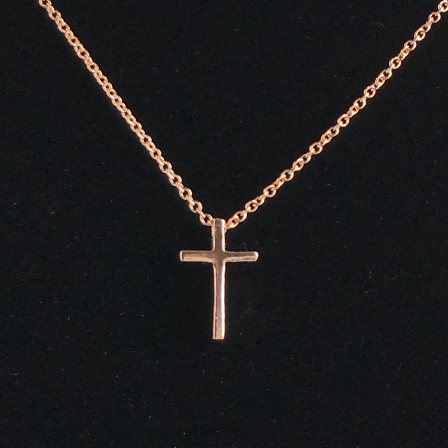 Rose Gold Tiny Cross Necklace for Women