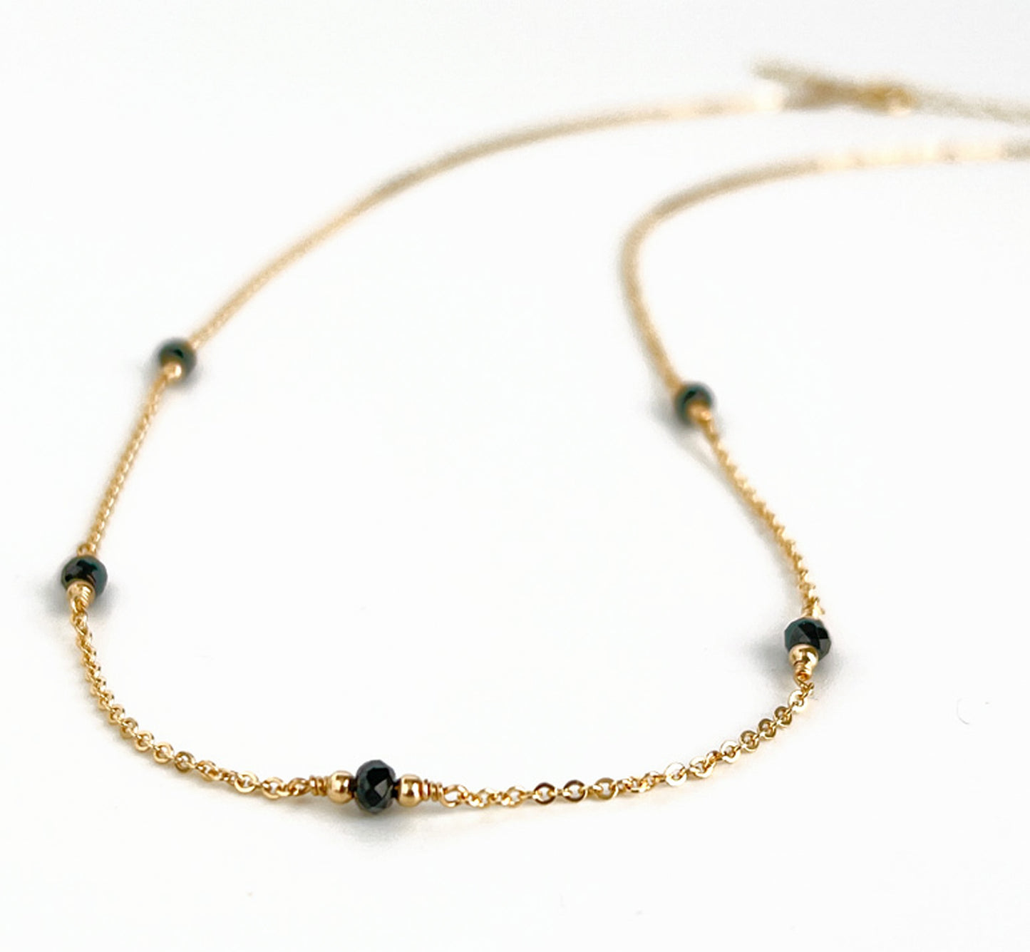 Black Spinel Station Necklace