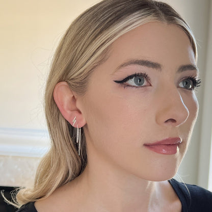 Lightning Bolt Double Piercing Earrings