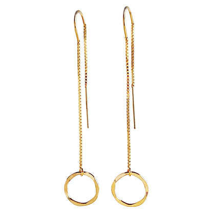 Long Dangle Threader Earrings - Mixed Metal