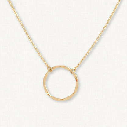 Gold Karma Circle Necklace Medium