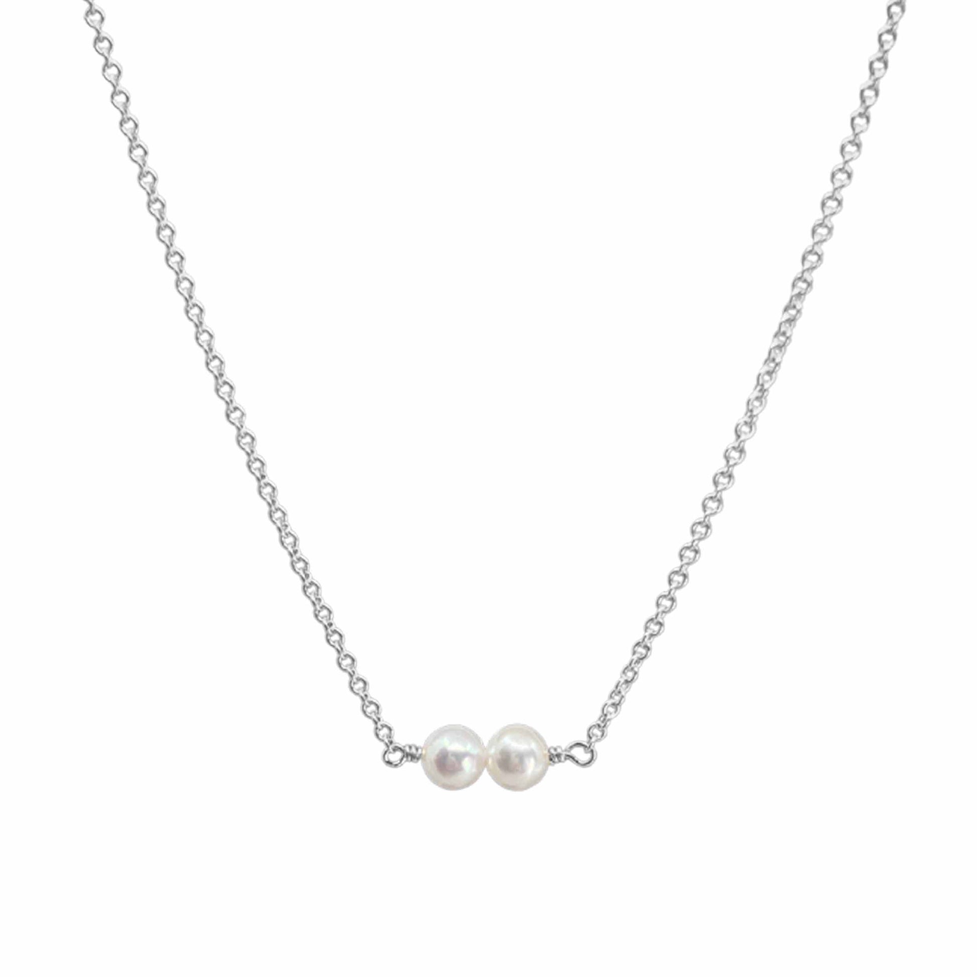 sterling silver two pearls on Lucia Add A Pearl Necklace