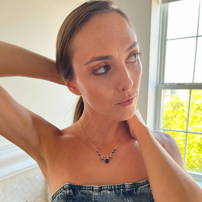 model wearing 18 inch necklace