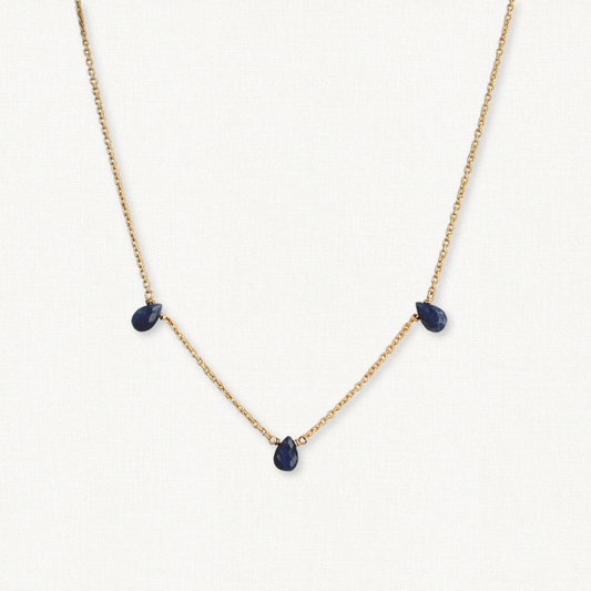 Trilogy Necklace | Sapphire Station Necklace