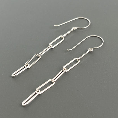 Gold Paperclip Chain Link Earrings