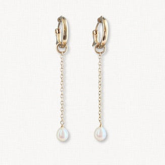 Rosa Pearl Earrings Huggies