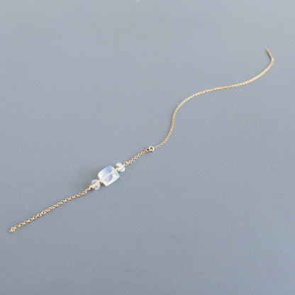 Moonstone Threader Earring