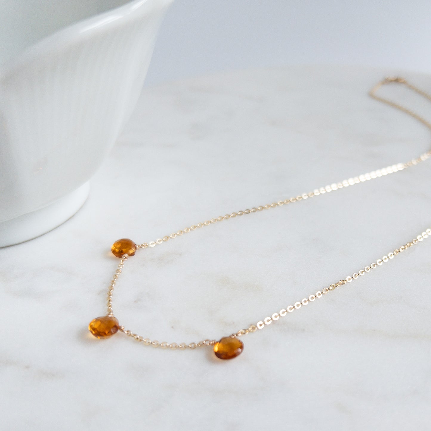 Triple Citrine Necklace | November Birthstone